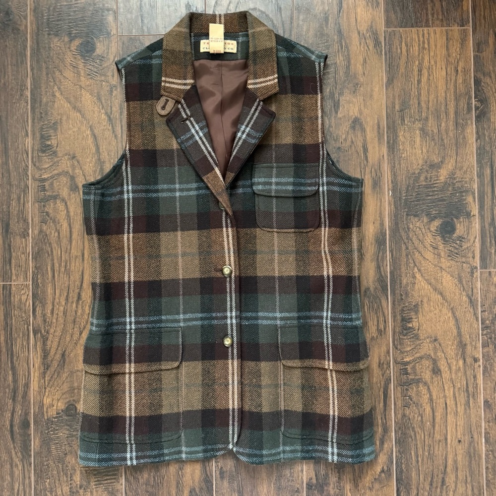 Telluride Clothing Company Size 8 Wool Blend Plaid Vest